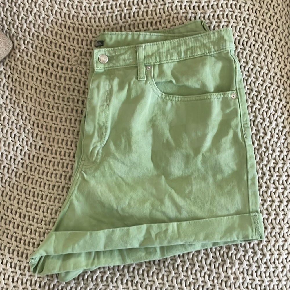 Green checkered shorts